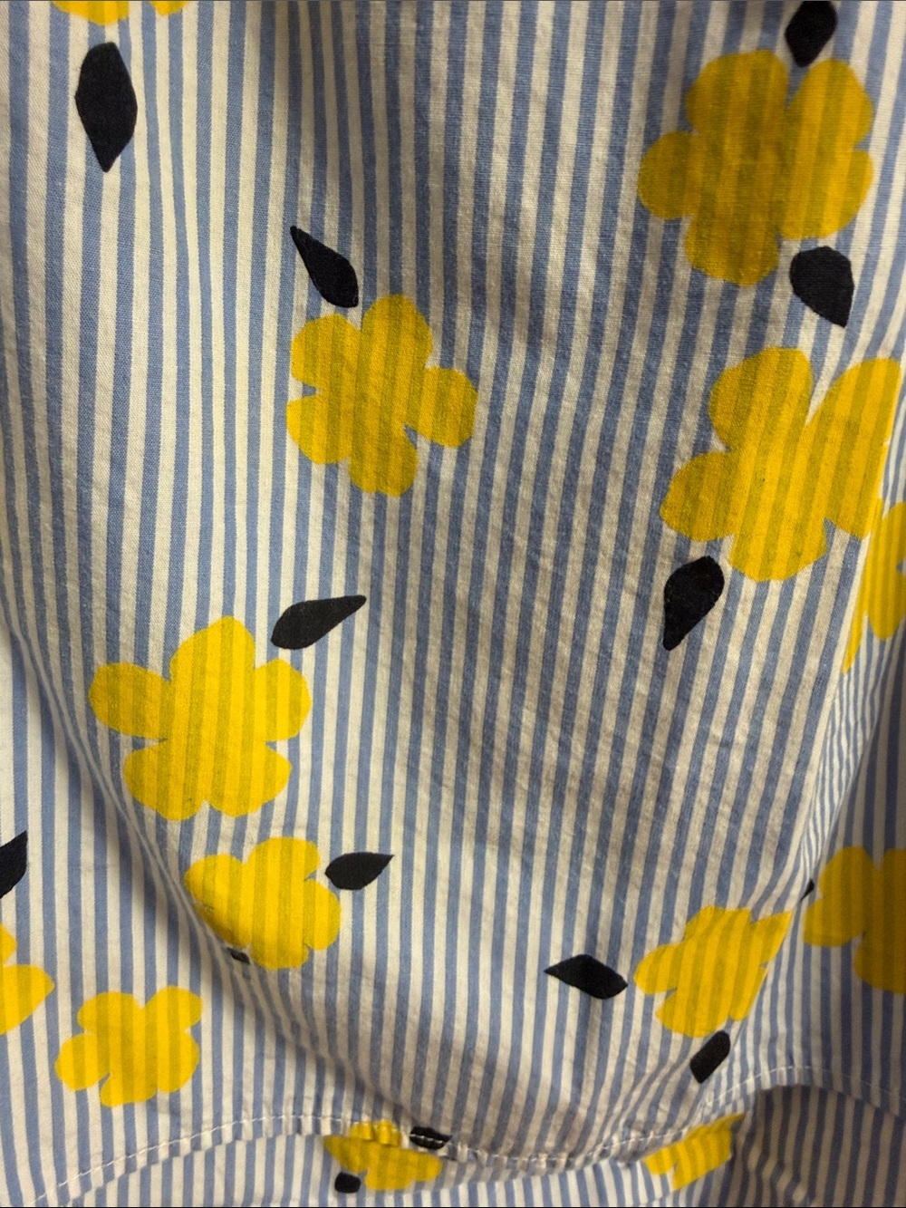 crown & ivy Blue and White Striped Top with Yellow Trim - Picture 4 of 6
